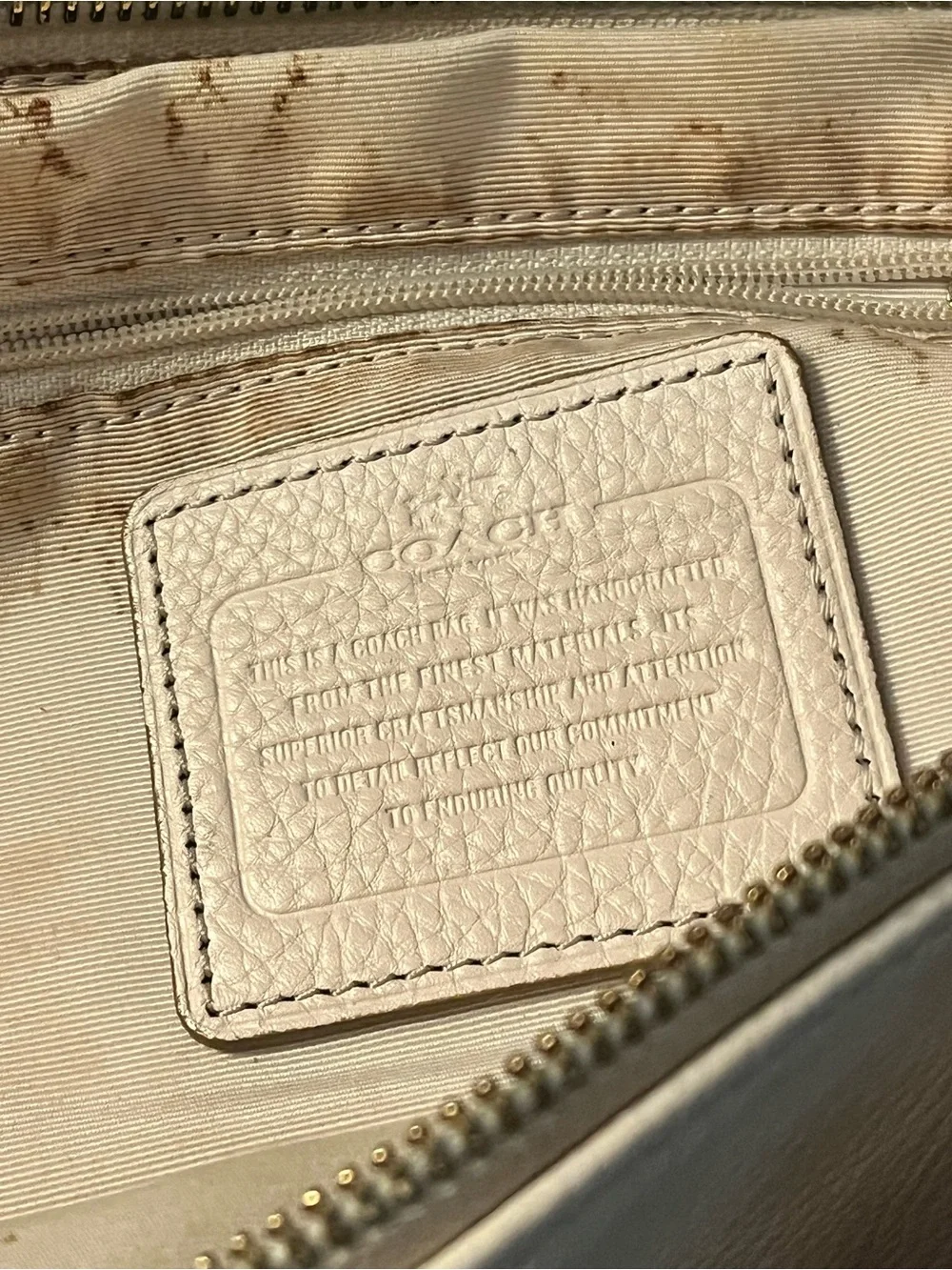 Women’s White Coach Leather Purse Handbag Shoulder Bag 2014-16 Designer